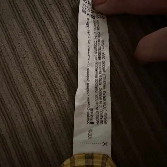 Zara plisse yellow flare pleated pants large - Picture 7 of 7